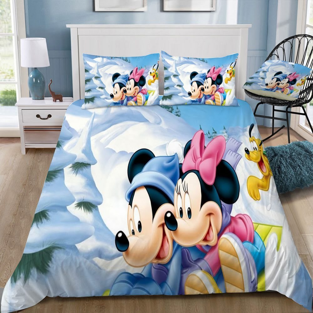 Disney Mickey And Minnie 3D Customized Duvet Cover Bedding Set