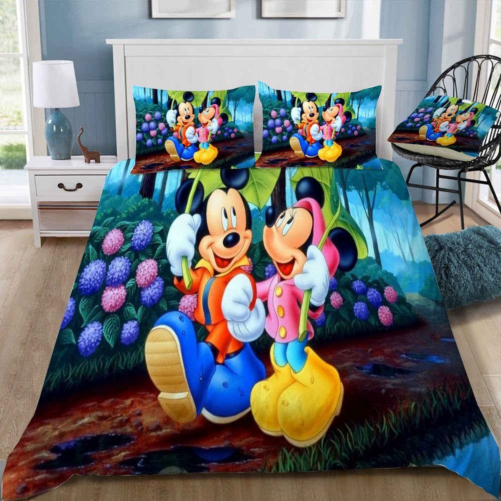Disney Mickey And Minnie 3D Customized Duvet Cover Bedding Set