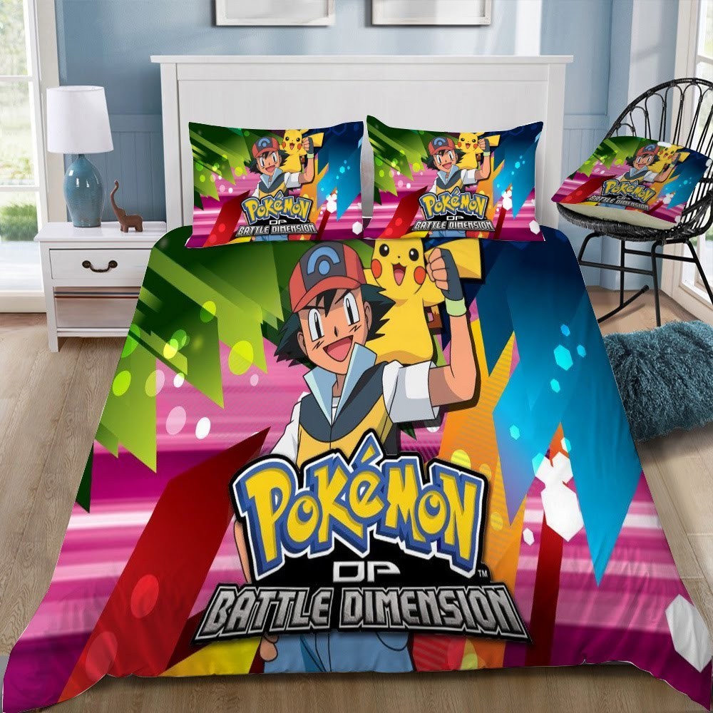Disney Pokemon 3D Customized Duvet Cover Bedding Set