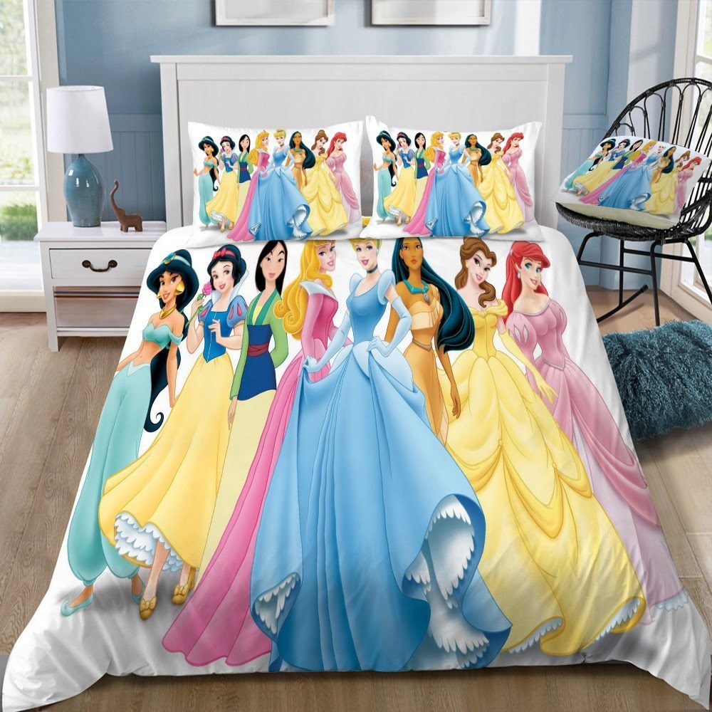 Disney Princess 12 3D Customized Duvet Cover Bedding Set