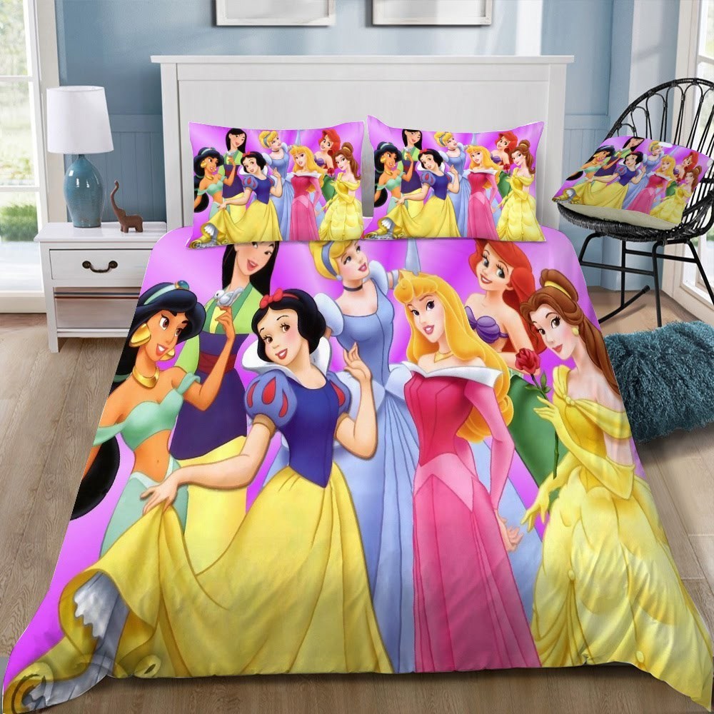 Disney Princess 3D Customized Duvet Cover Bedding Set