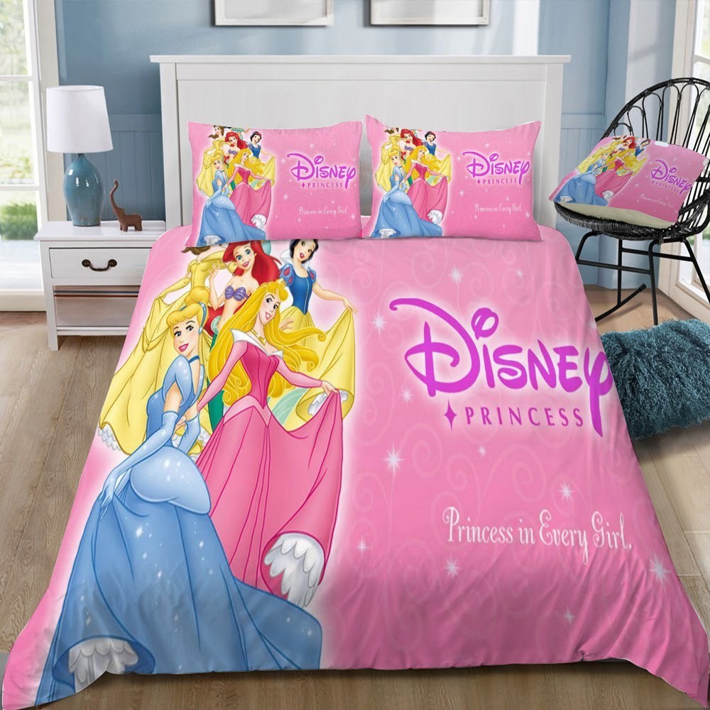 Disney Princess 3D Customized Duvet Cover Bedding Set