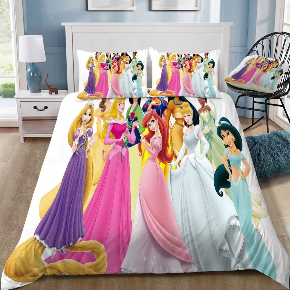 Disney Princess 3D Customized Duvet Cover Bedding Set