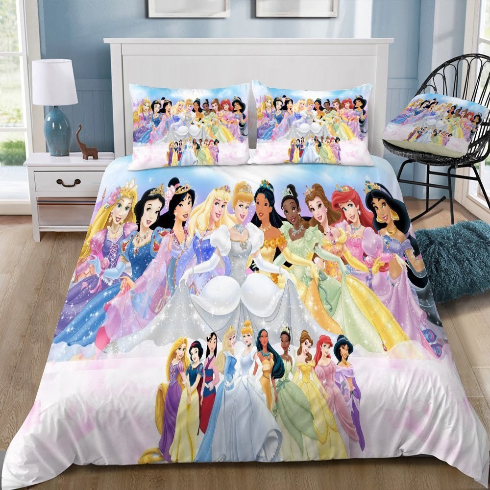 Disney Princess 56 3D Customized Duvet Cover Bedding Set