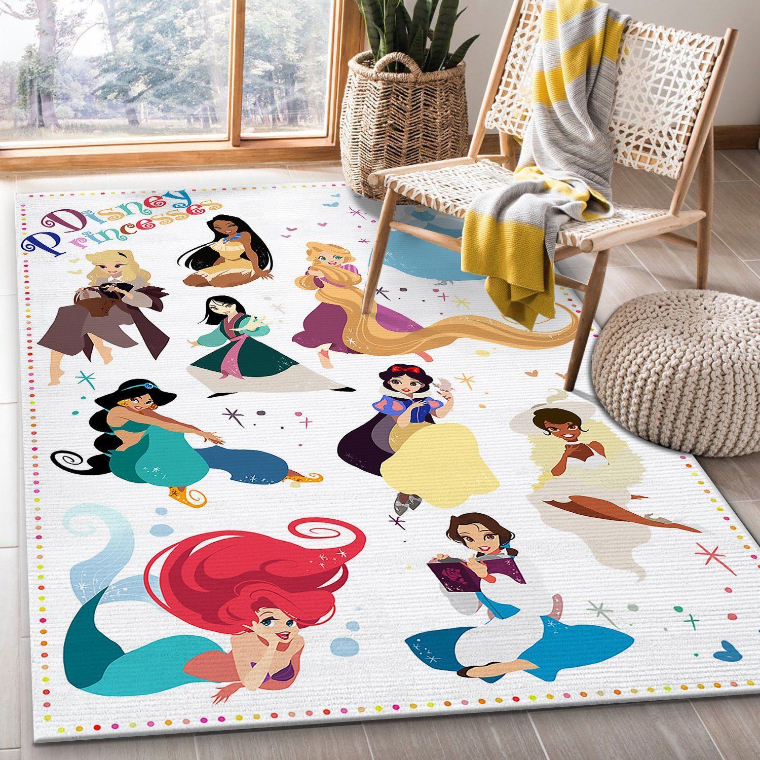Disney Princess Bedroom Rectangle Rug – Custom Size And Printing