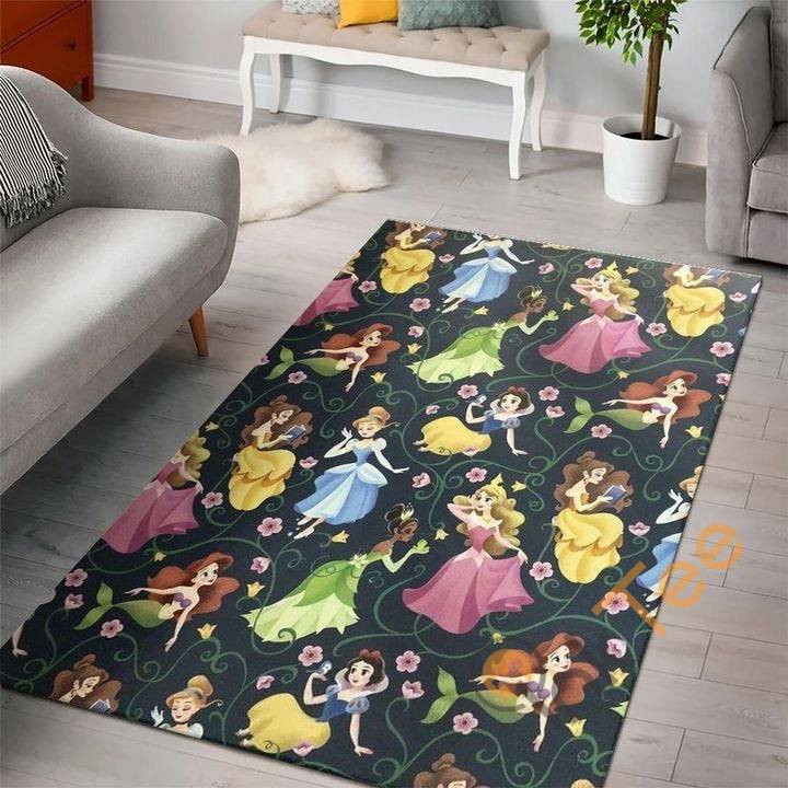 Disney Princess Movies For Living Room Bedroom Lover Rectangle Rug