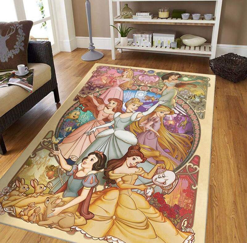 Disney Princess Snow White Cinderella Aurora Ariel Jasmine Decorative Floor Rectangle Rug