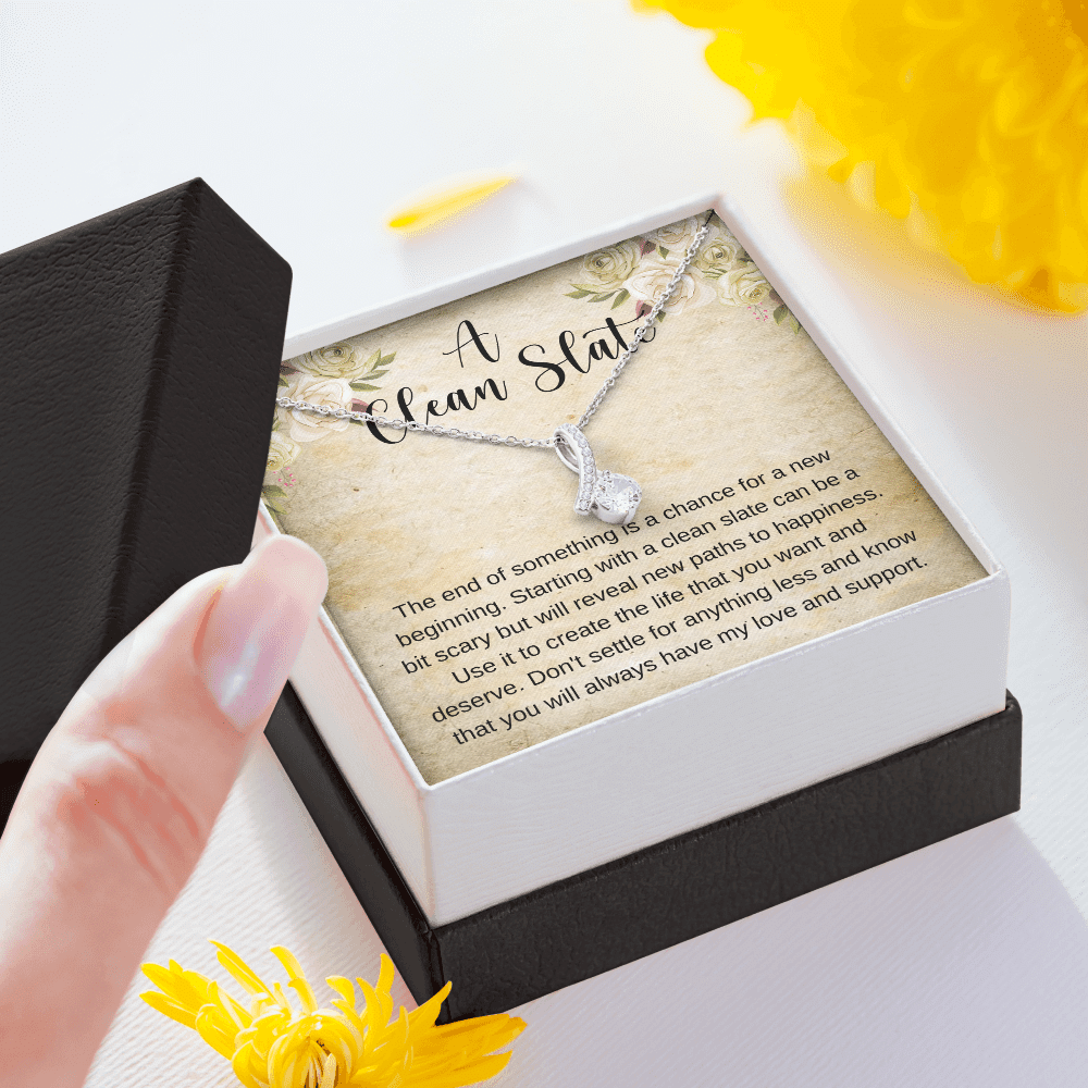 Divorce Breakup A Clean Slate Alluring Beauty White Gold And Glittering Gemstones Necklace