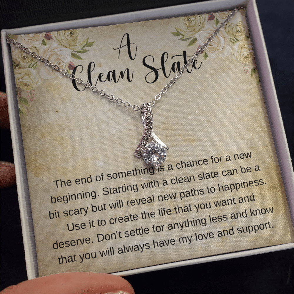 Divorce Breakup A Clean Slate Alluring Beauty White Gold And Glittering Gemstones Necklace