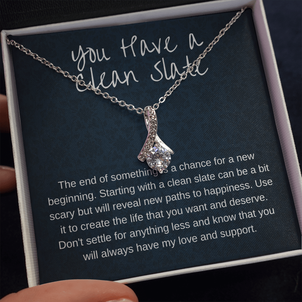 Divorce Breakup Clean Slate Alluring Beauty White Gold And Glittering Gemstones Necklace