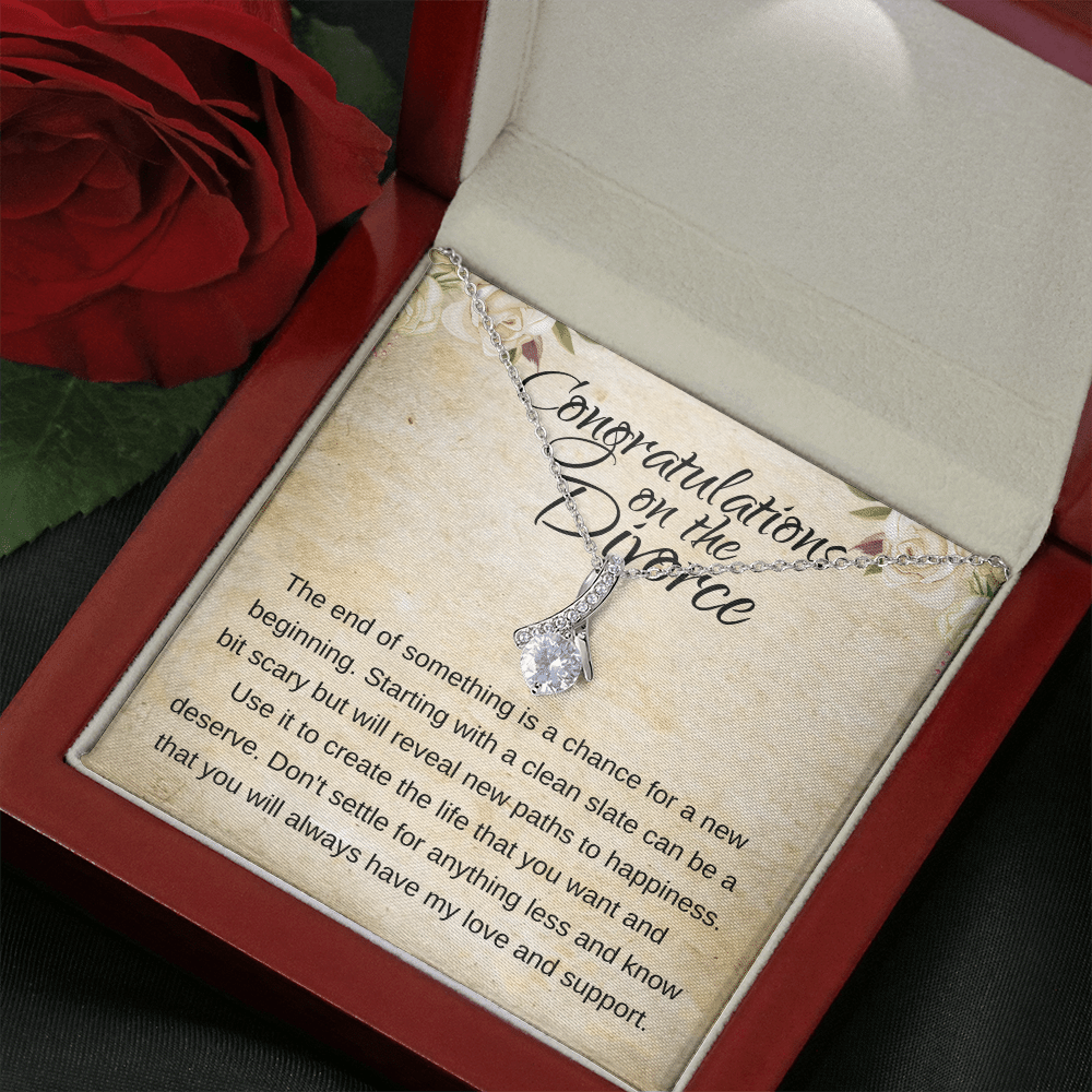 Divorce Congrats Alluring Beauty White Gold And Glittering Gemstones Necklace