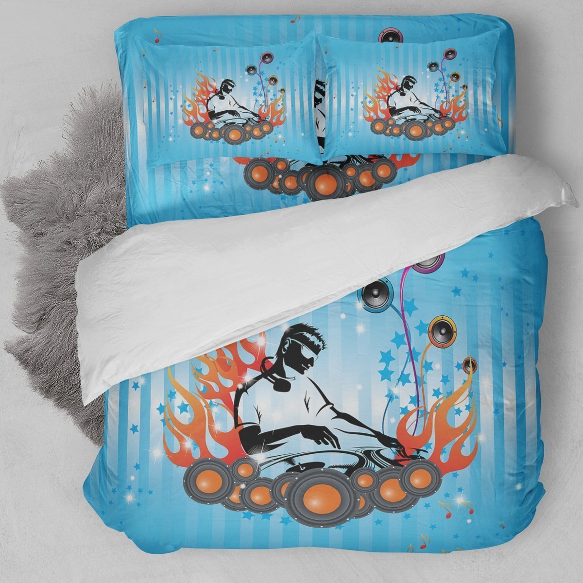 Dj Desk Artwork E Duvet Cover Bedding Set