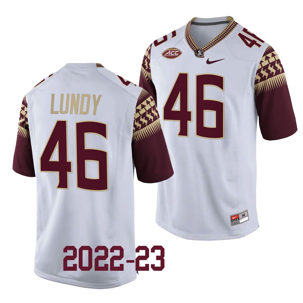 DJ Lundy Florida State Seminoles College White Men 46 Jersey 2022-23