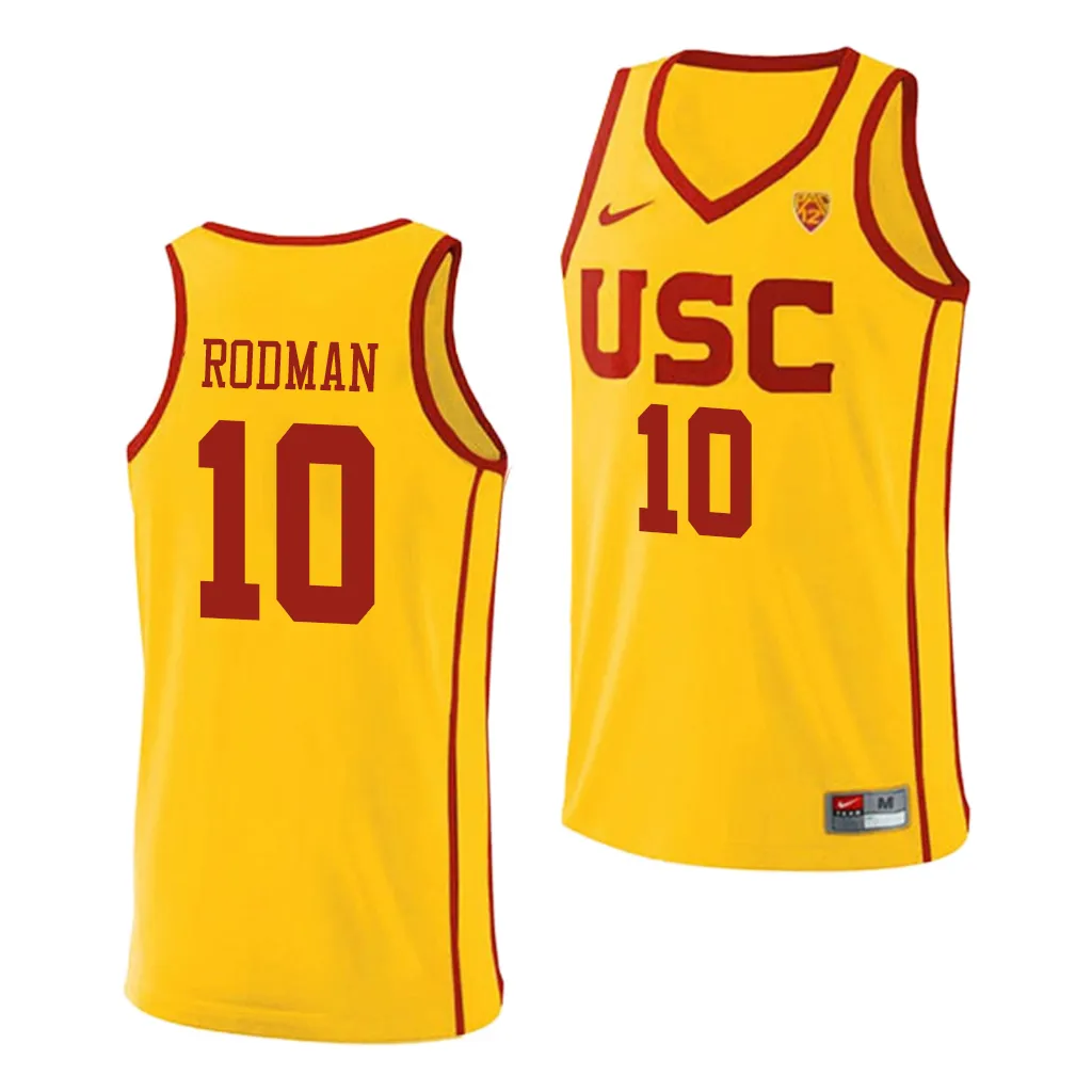 DJ Rodman #10 USC Trojans College Jersey Gold