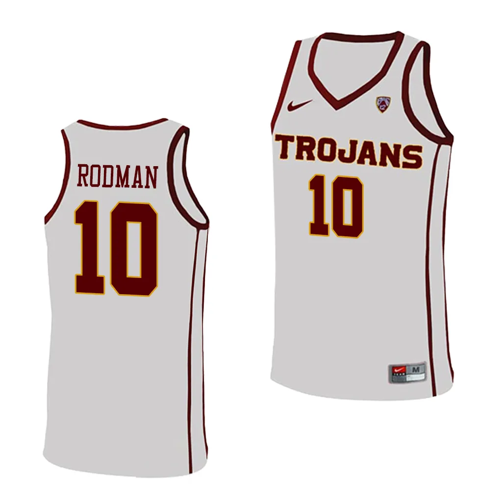 DJ Rodman #10 USC Trojans College Jersey White