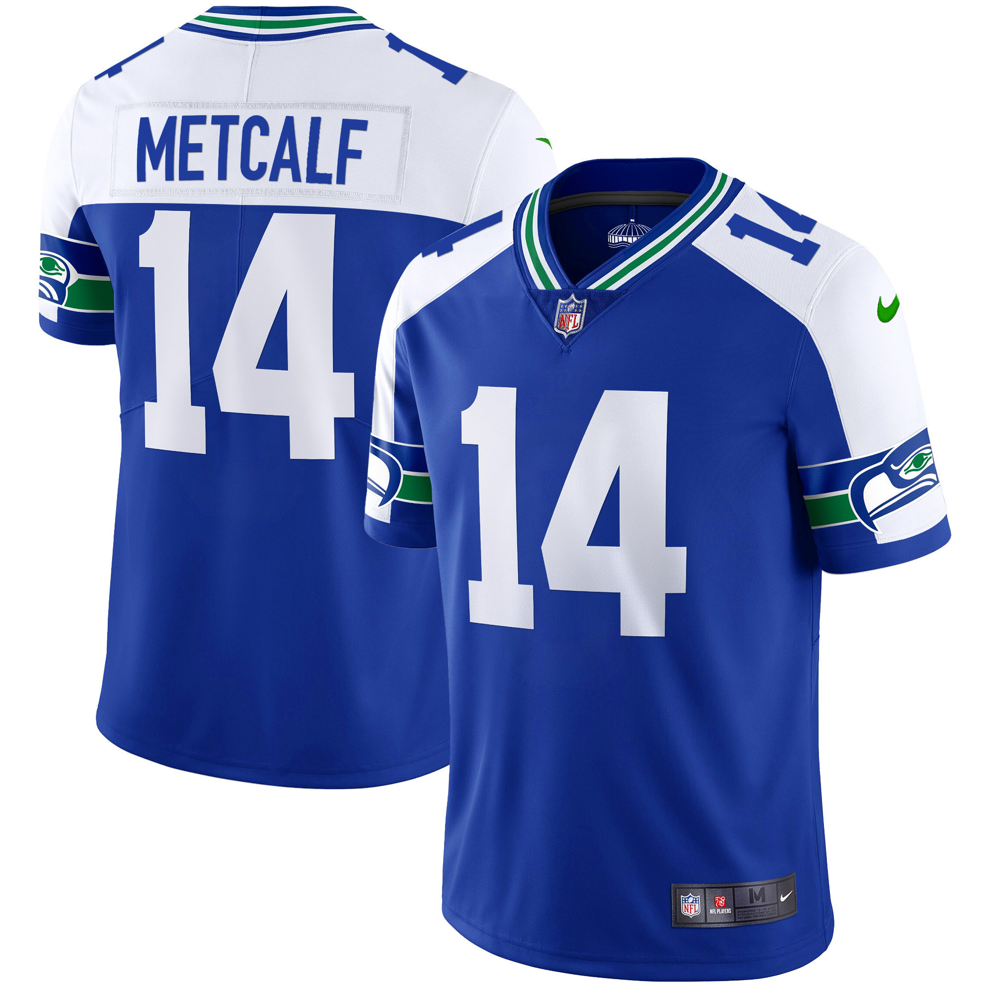 DK Metcalf Men's Seattle Seahawks Throwback & Gold Alternate Jersey - All Stitched 