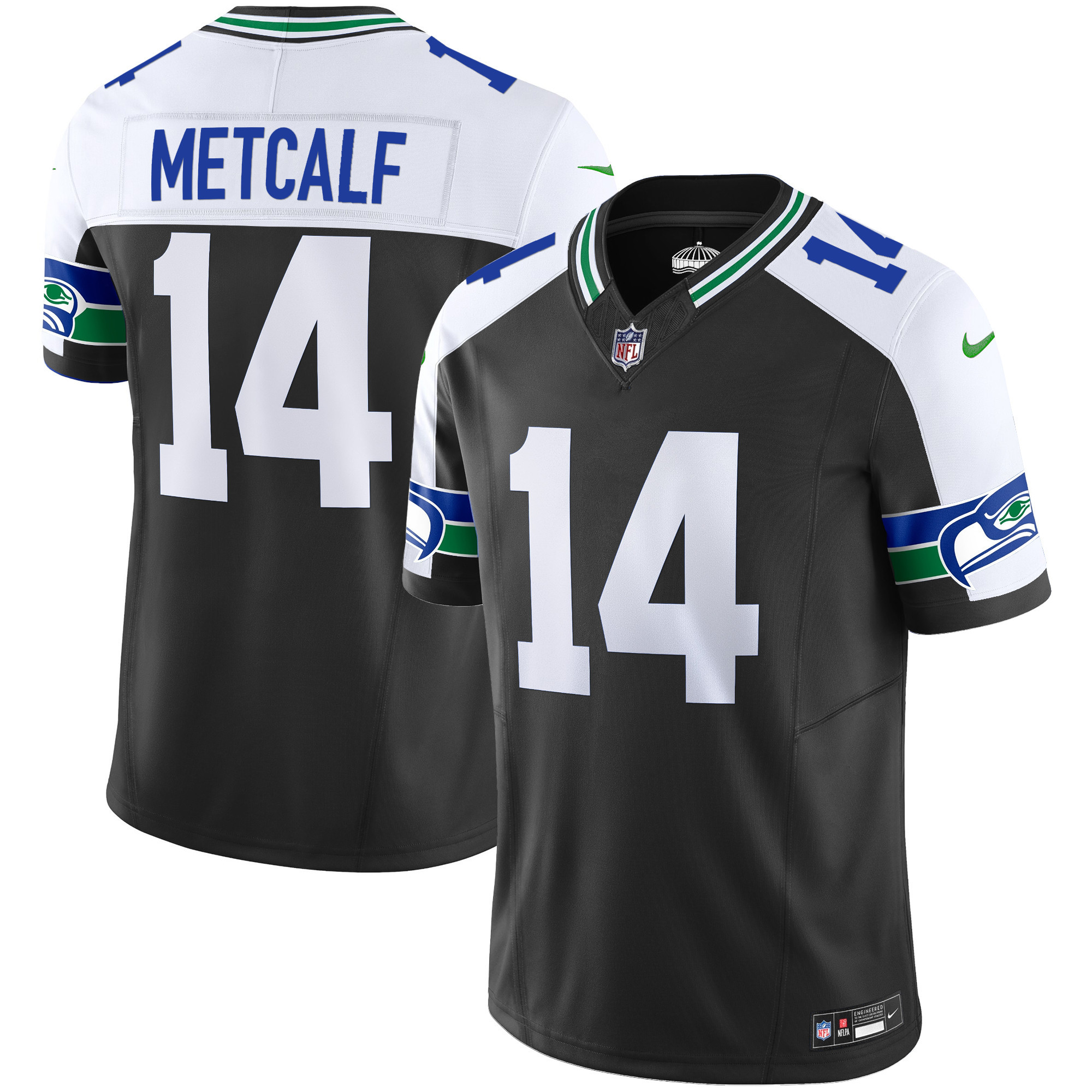DK Metcalf Men's Seattle Seahawks Throwback Vapor Limited Black Alternate Jersey - All Stitched 