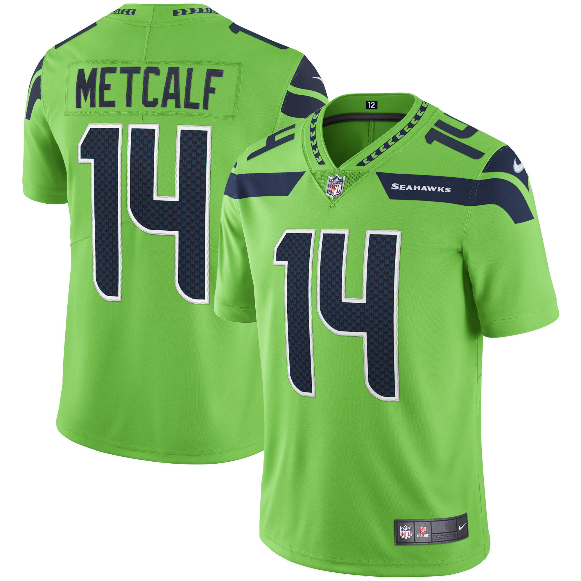 DK Metcalf Men's Seattle Seahawks Vapor Green Jersey - All Stitched 
