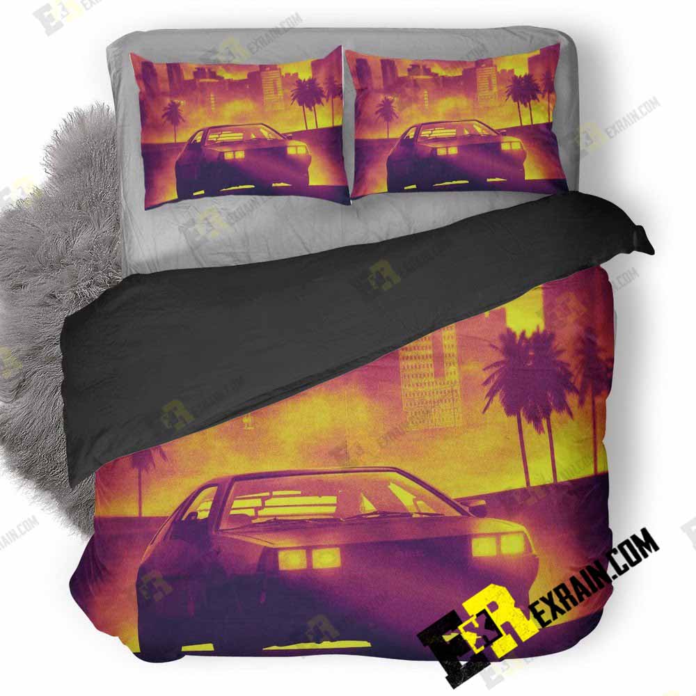 Dmc Delorean Hotline Miami Video Game Cover Art Kc 3D Customized Duvet Cover Bedding Set