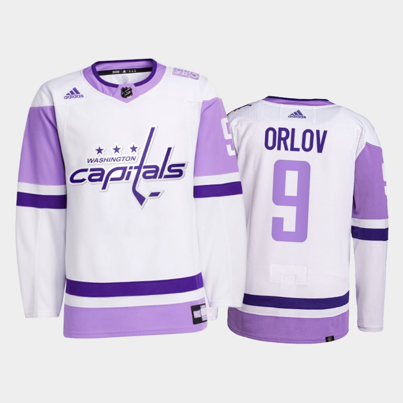 Dmitry Orlov #9 Washington Capitals 2021 FightsCancer White Primegreen Jersey