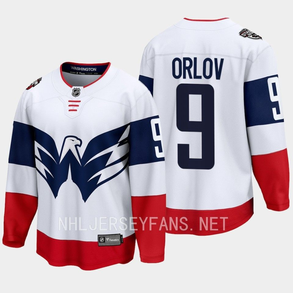 Dmitry Orlov 9 Washington Capitals 2023 Stitched Jersey Stadium White Primegreen