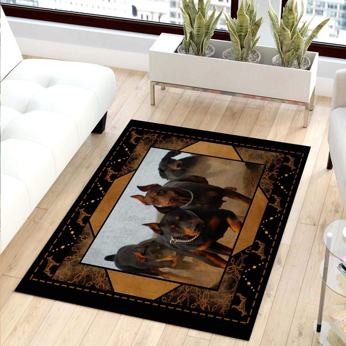 Doberman Running Limited Edition Rectangle Rug