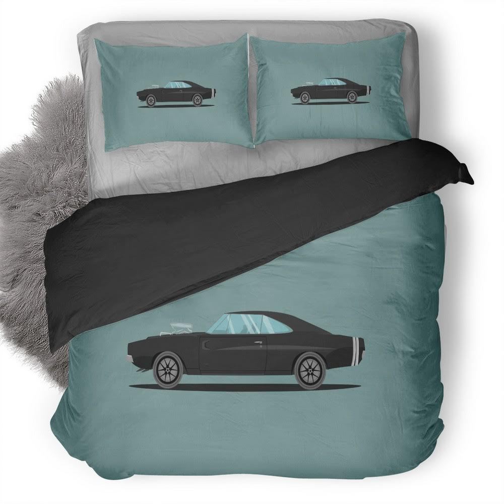 Dodge Charger Brand Fast And Furious Edition Illustration 3D Customized Duvet Cover Bedding Set