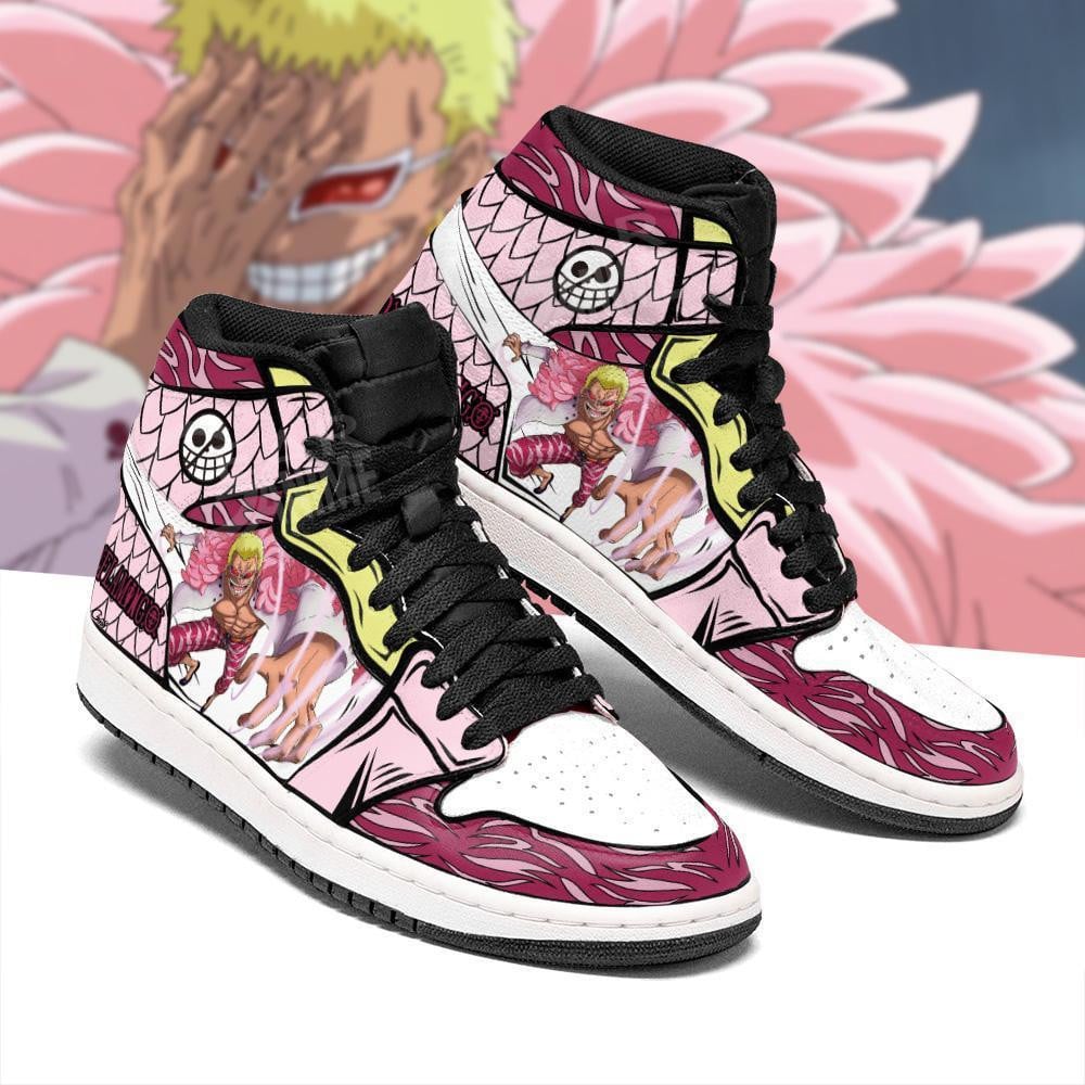 Doflamingo JD1s Sneakers Devil Fruit Anime One Piece Shoes, Air Jordan Hightop
