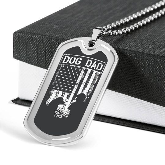 Dog Dad Dog Tag Necklace Gift For Dad Who Loves Dog