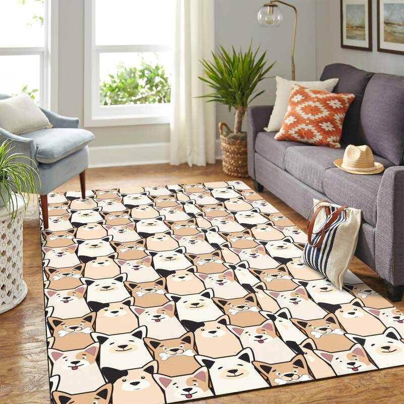 Dog Head Funny Carpet Rectangle Rug