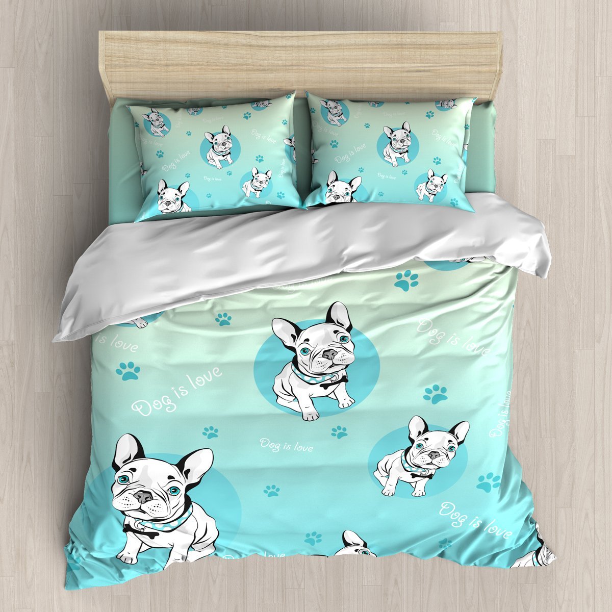 Dog Is Love 3D Customized Duvet Cover Bedding Set