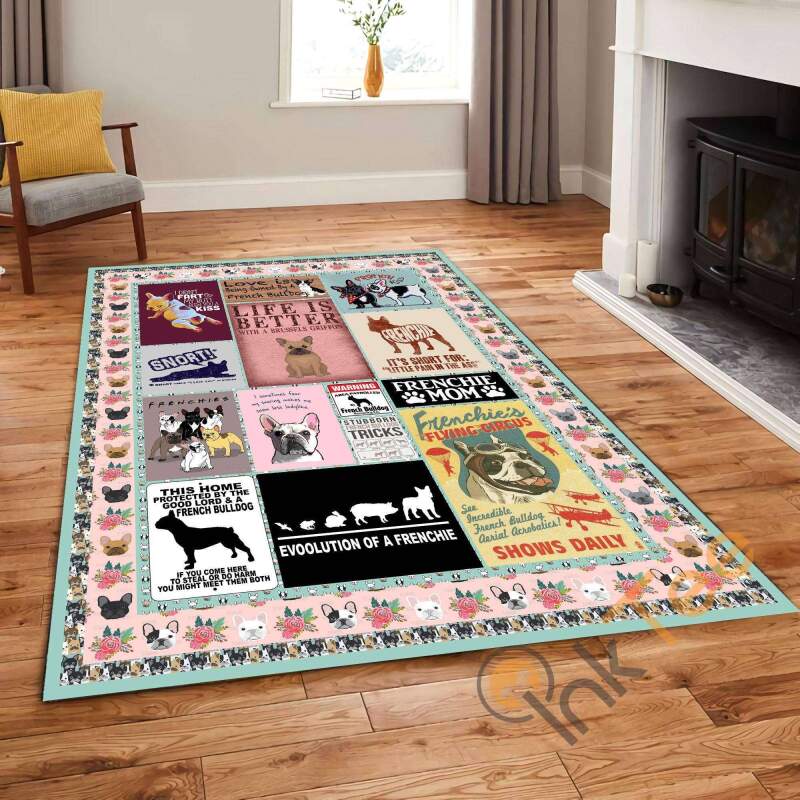 Dog Love Is Being Owned By A French Bulldog Frenchie Mom Living Room Bedroom Gift For Animal Lovers Rectangle Rug