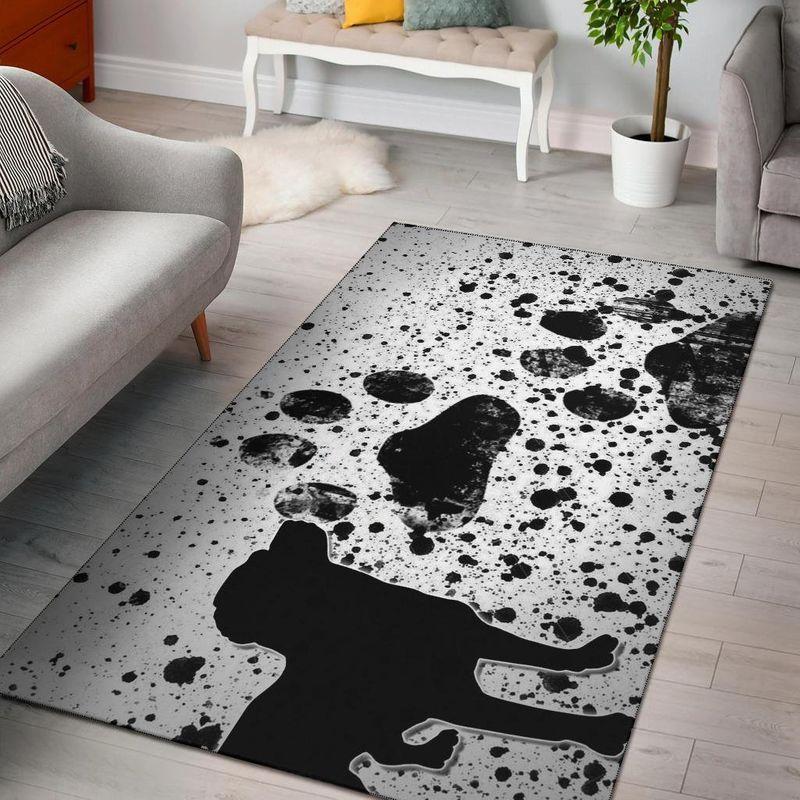 Dog Paw Print Area Rectangle Rug