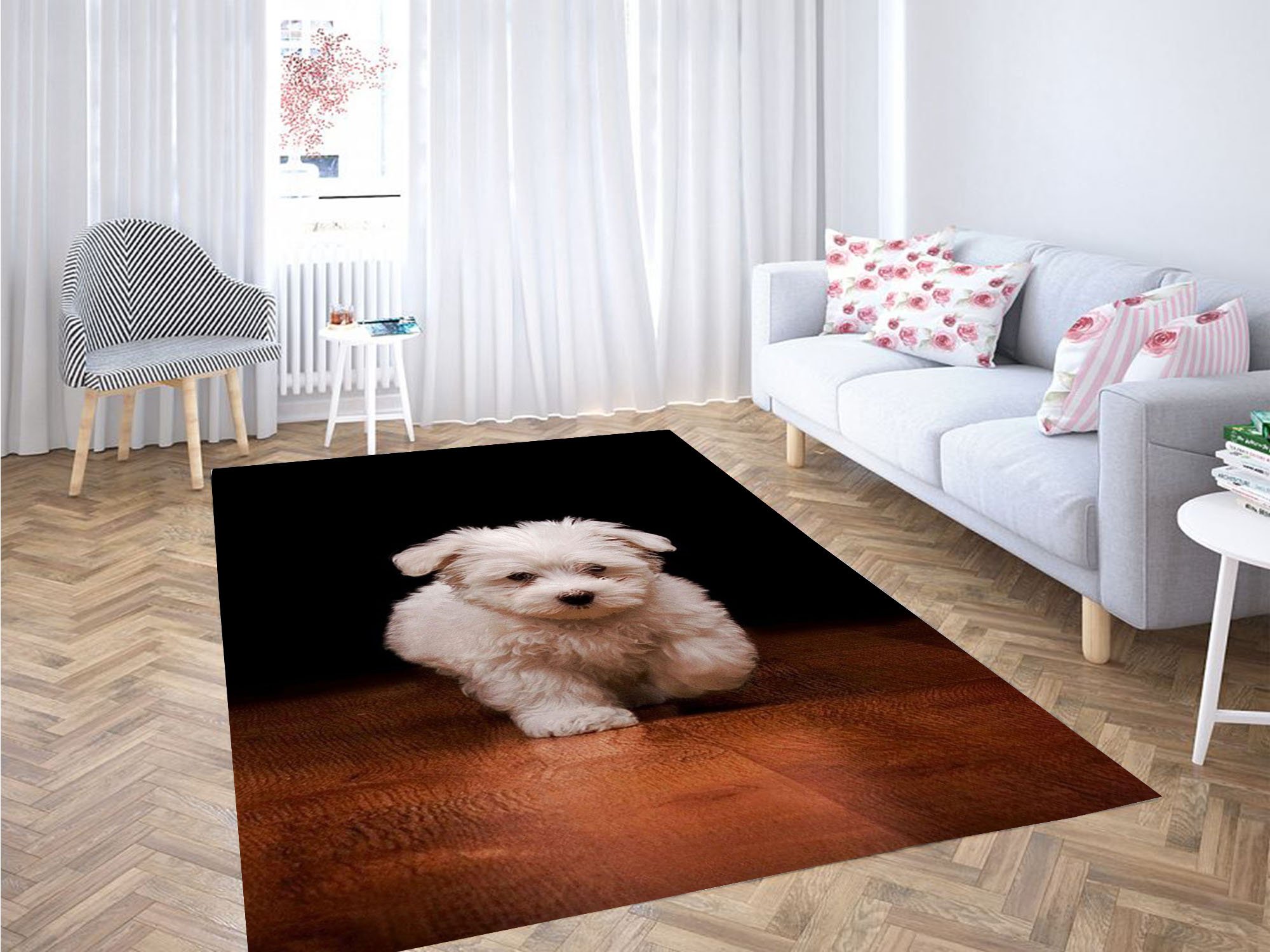 Dog Walking Carpet Rectangle Rug