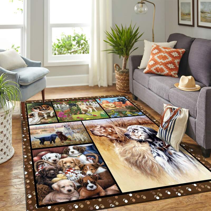 Dogs And Puppies Mk Carpet Area Rectangle Rug