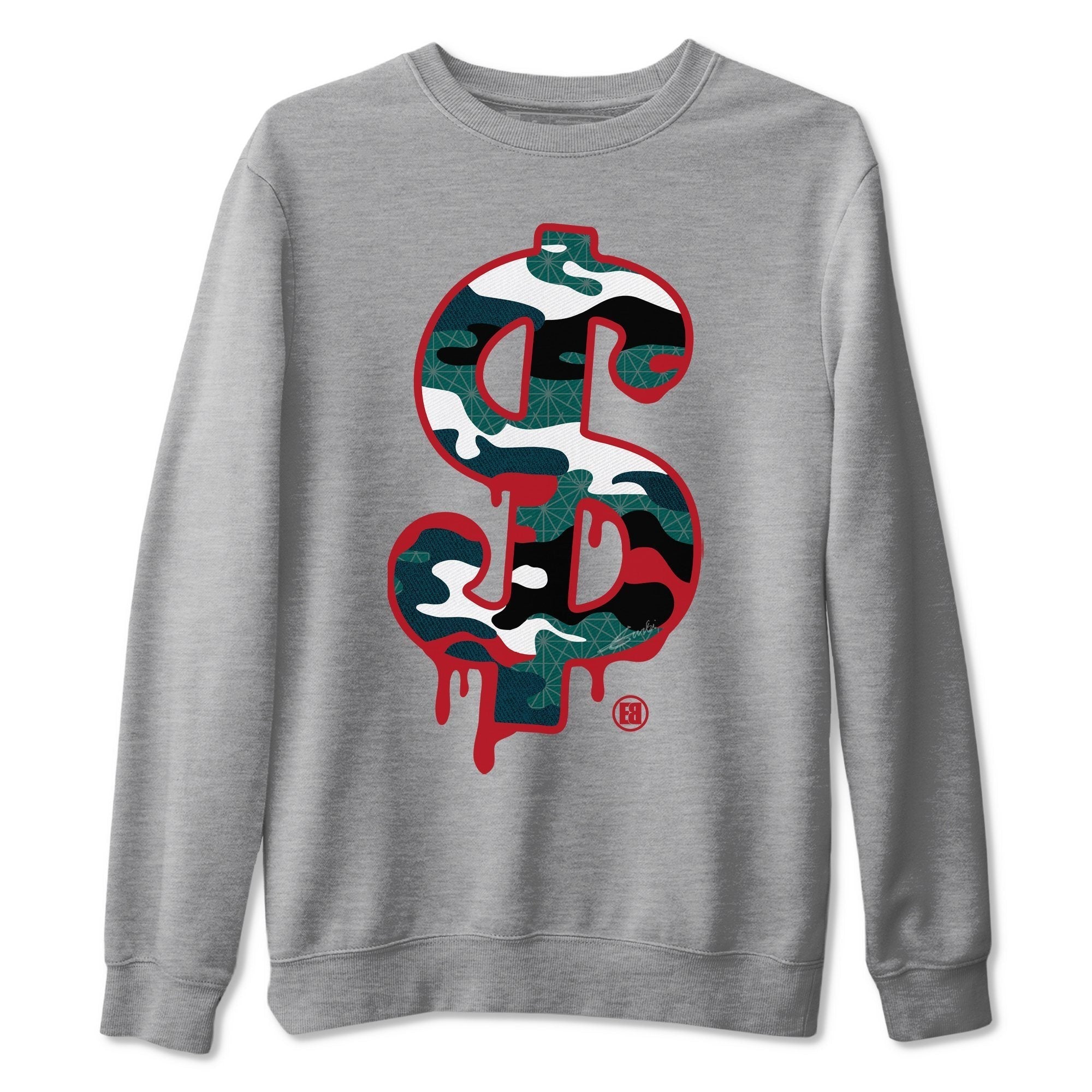Dollar Camo Unisex Sweater – Air Jordan 4 Deep Ocean, Sneakers Matching Sweater