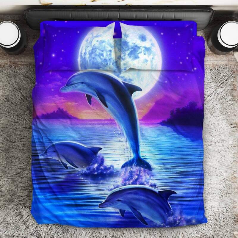 Dolphin 3D Customized Duvet Cover Bedding Set