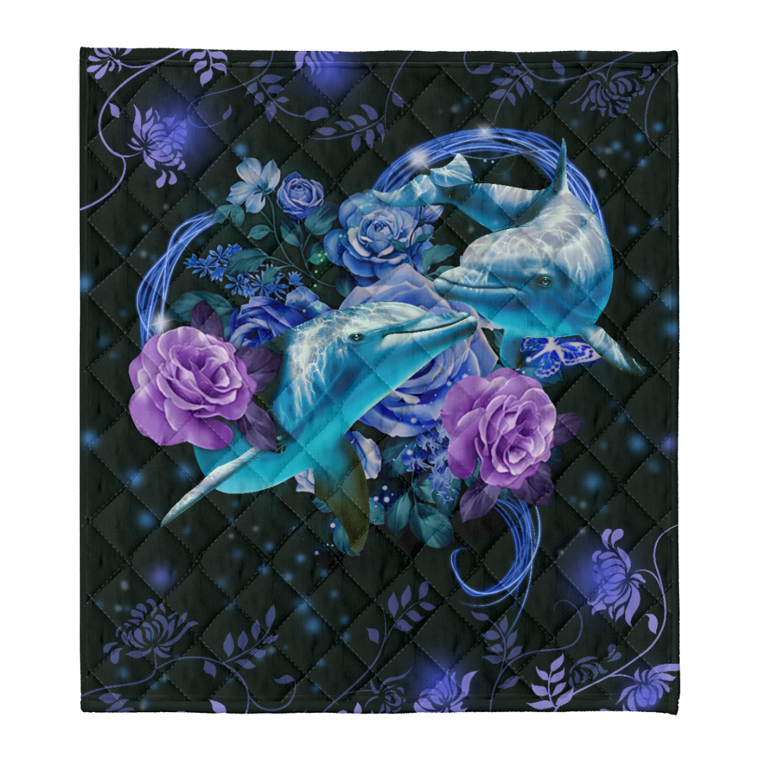 Dolphin Blanket, Dolphin And Flower Fleece Blanket