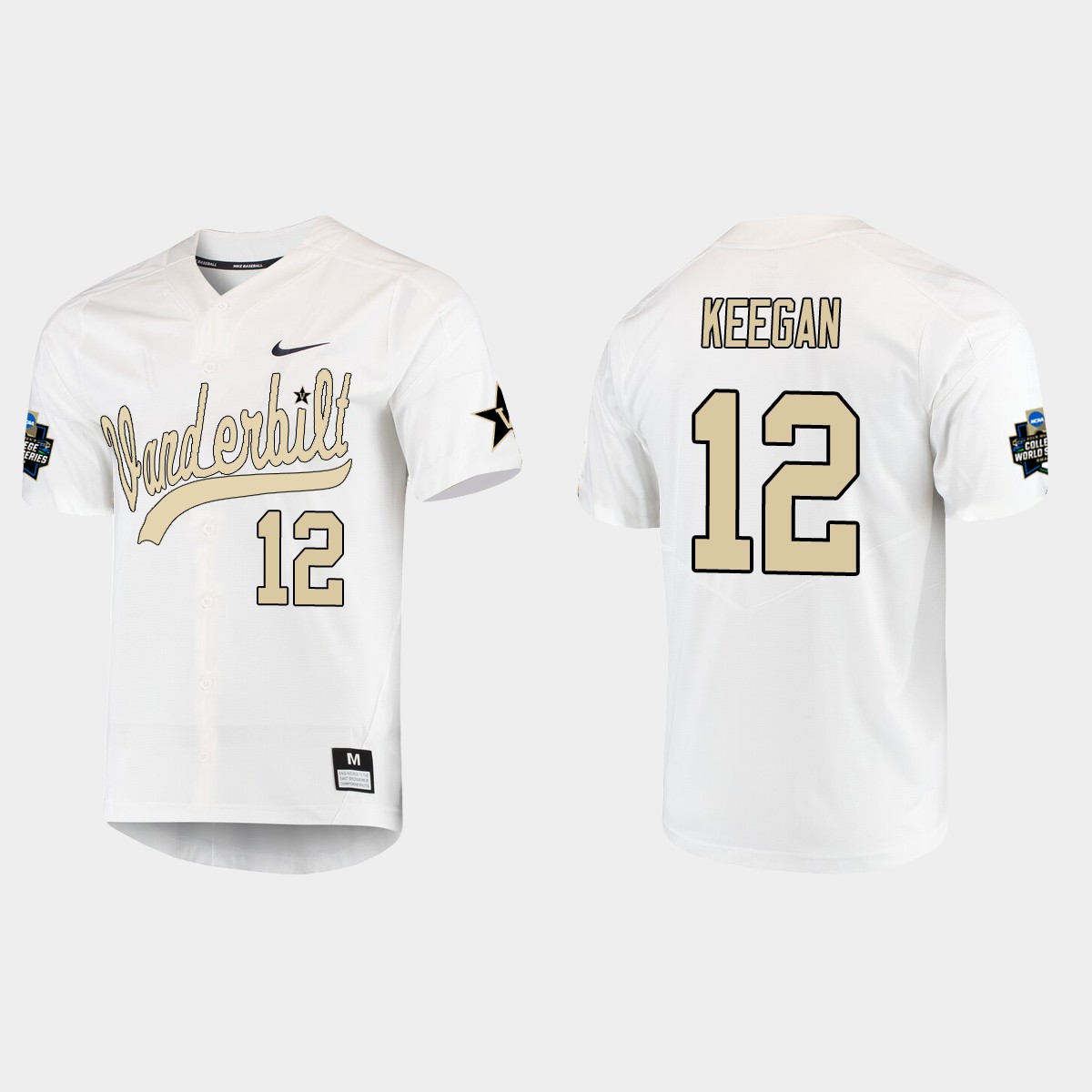 Dominic Keegan Vanderbilt Commodores College World Series Jersey - White
