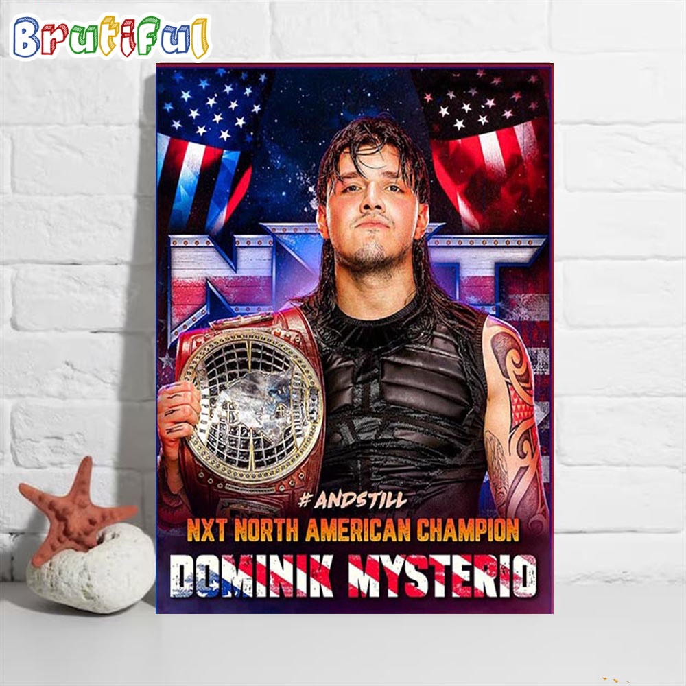Dominik Mysterio And Still NXT North American Champion At WWE NXT GAB 2023 Wall Art Poster Canvas