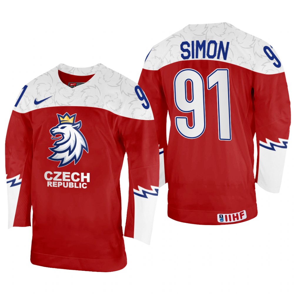 Dominik Simon Czechia Red Away Jersey 2022 IIHF World Championship