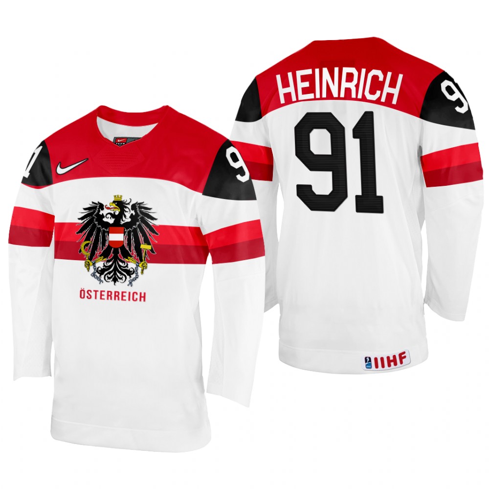 Dominique Heinrich Austria White Home Jersey 2022 IIHF World Championship