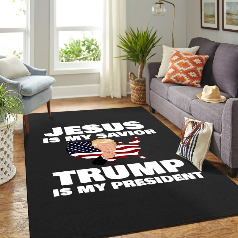 Donal Trump Jesus Carpet Floor Area Rectangle Rug