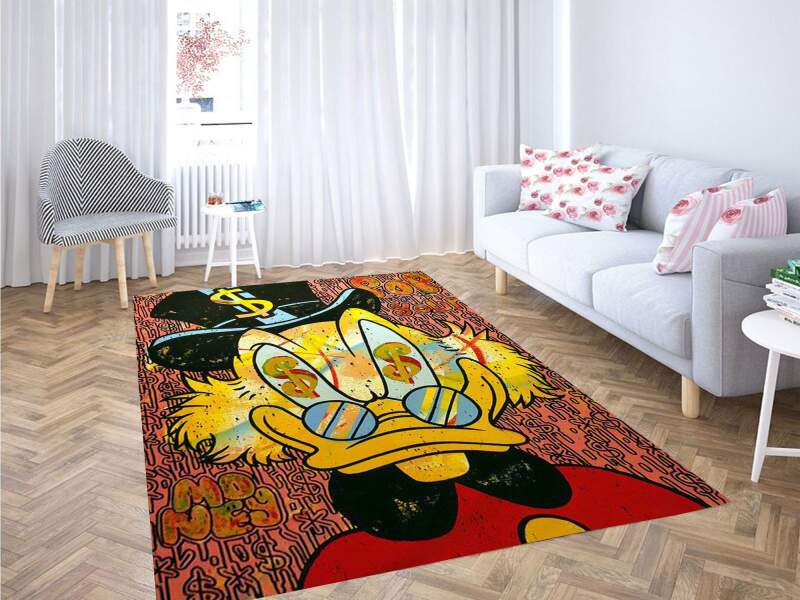 Donald Duck Face Money Carpet Rectangle Rug