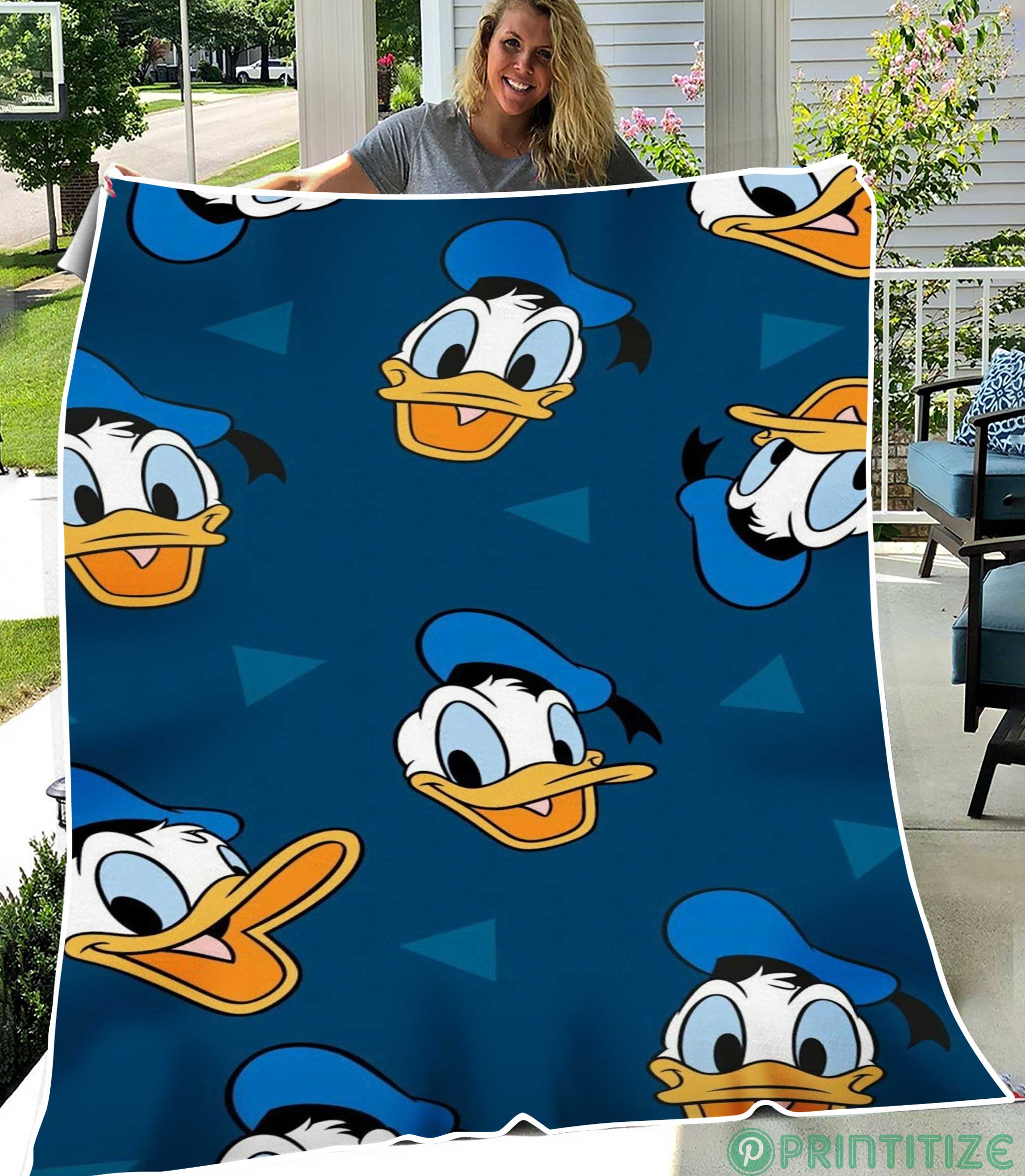 Donald Duck Patternator Cute Fleece Blanket