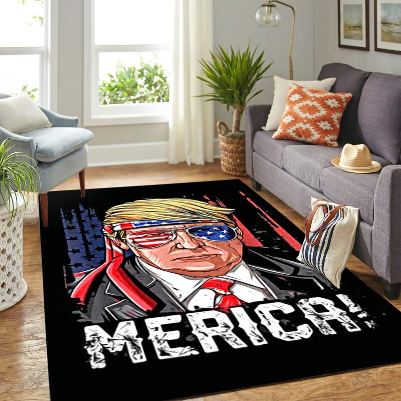 Donald Trump Campaign Merica Carpet Floor Area Rectangle Rug