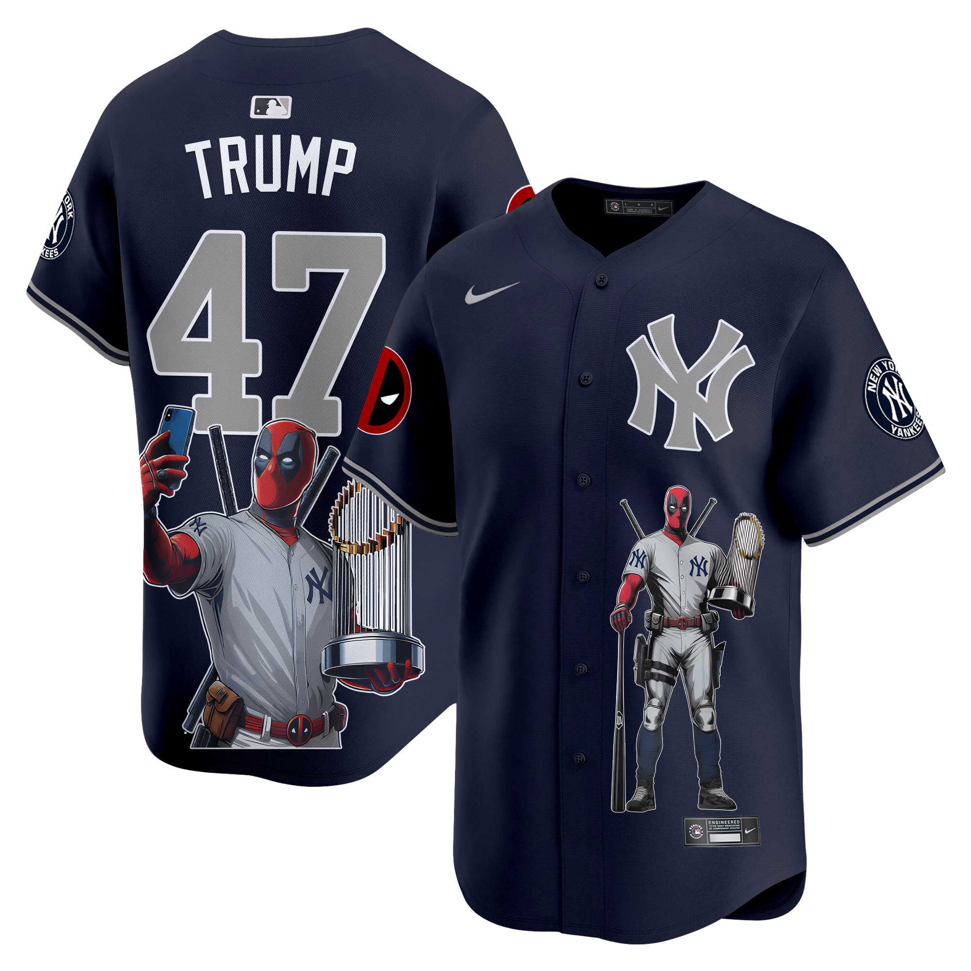 Donald TrumpUnisex New York Yankees Deadpool Premier Limited Alternate Jersey - Printed