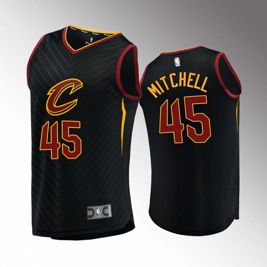 Donovan Mitchell Cavaliers #45 Black Jersey Fast Break 2022-23 Statement Edition