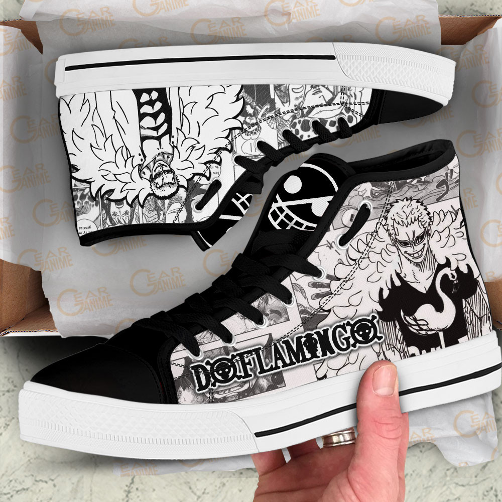 Donquixote Doflamingo High Top Shoes One Piece Custom Manga Sneakers