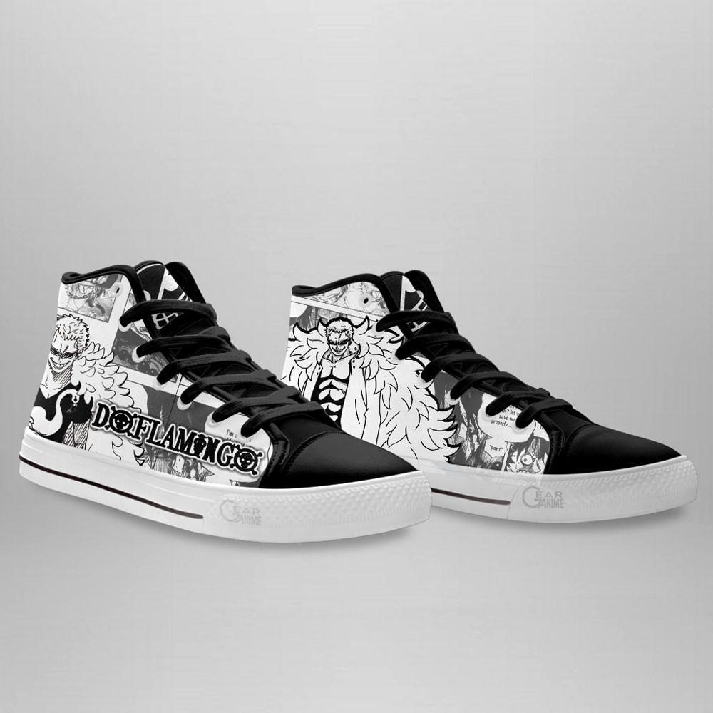 Donquixote Doflamingo High Top Shoes One Piece Custom Manga Sneakers